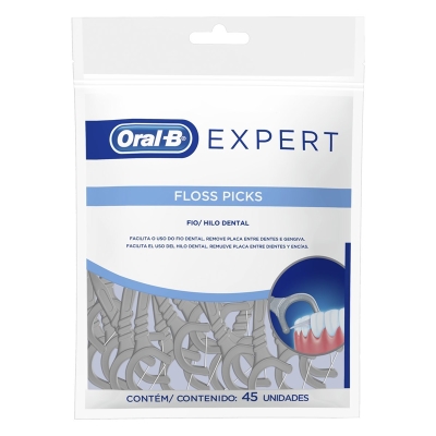 Fio dent oral b expert floss picks 45un