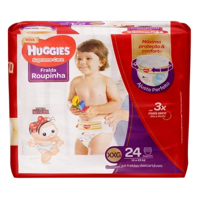 Fralda roupinha huggies supreme care tamanho xxg 24 unidades (mega)