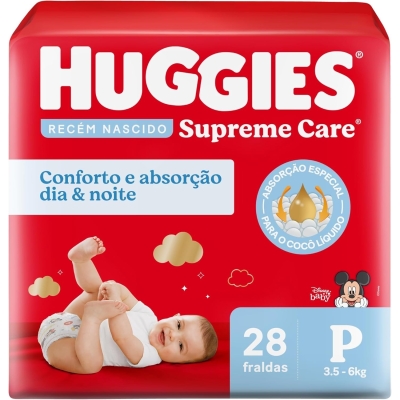 Fralda huggies supreme care tamanho p 28 unidades (jumbo)