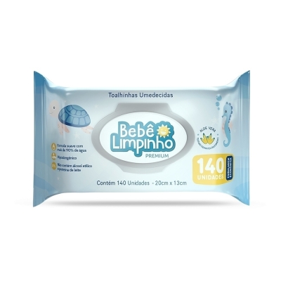 Toalha umedecida bebe limpinho leve 140 pague 120 unidades