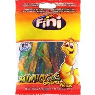 Bala fini minhocas 100g