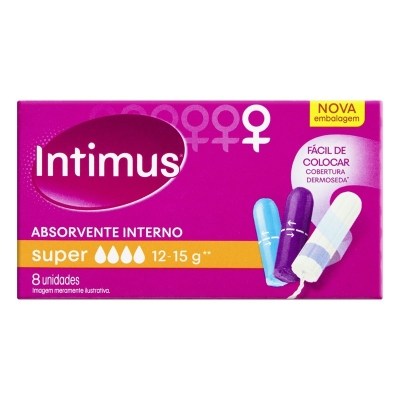 Absorvente interno intimus super 8 unidades